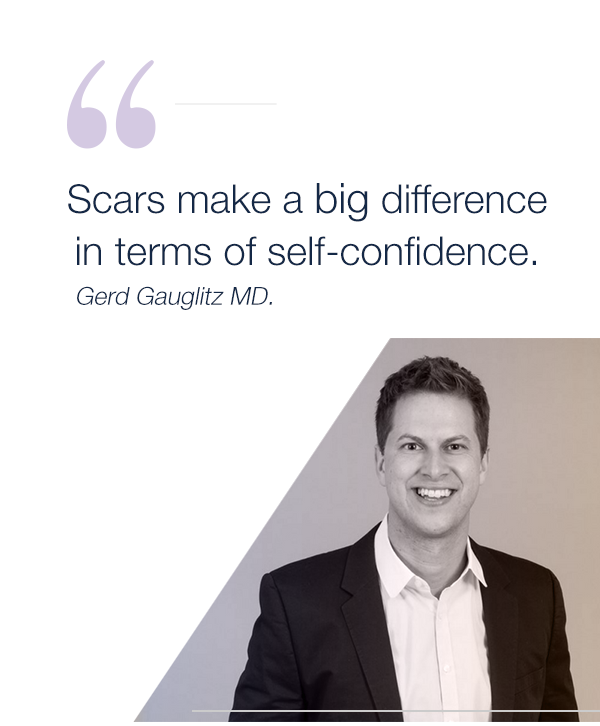 scars make a big difference in terms of self-confidence. a quote from gerd gauglitz