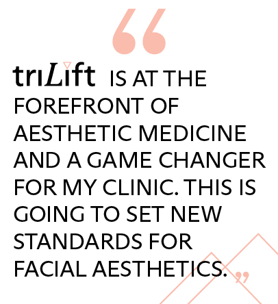 A quote from James Chelnis about the triLift device.